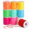10 Spools of Plastic Gimp String in 10 Neon Colors, 50 Yards Each for Bracelets, Necklaces, Boondoggle Keychains, Lanyard Cord